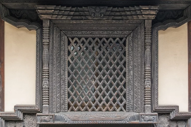 wooden window gango-ji nara - japan