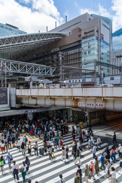 crowd exit guard osaka japan crowd exit guard osaka japan