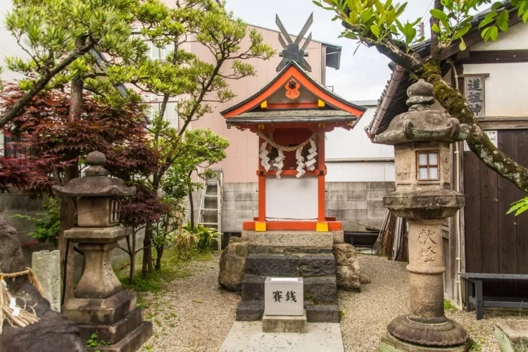 small shinto shrine nara street - japan