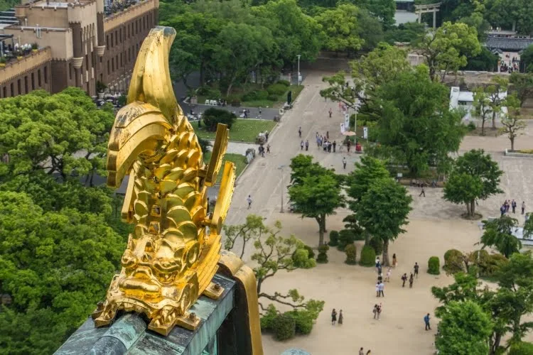golden fish castle osaka japan