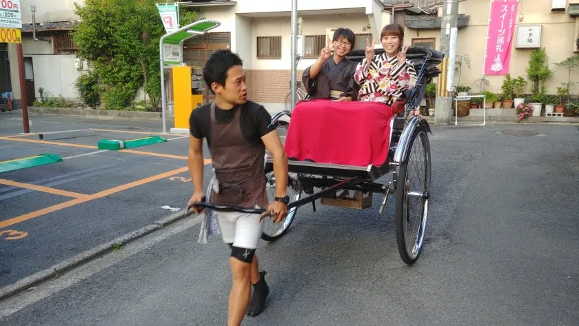 rickshaw in kyoto japan