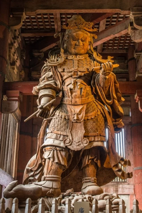 wooden statue komuko-ten daibutsuden todai-ji nara temple - japan wooden statue komuko-ten daibutsuden todai-ji nara temple - japan