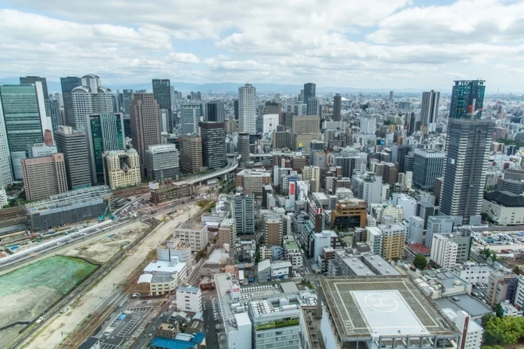 global view buildings umeda sky building osaka japan