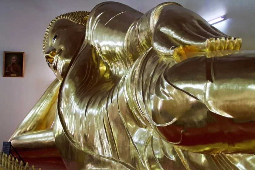 golden buddha interior chapel chedi nakhon pathom