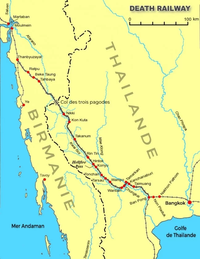 death railway map kanchanaburi