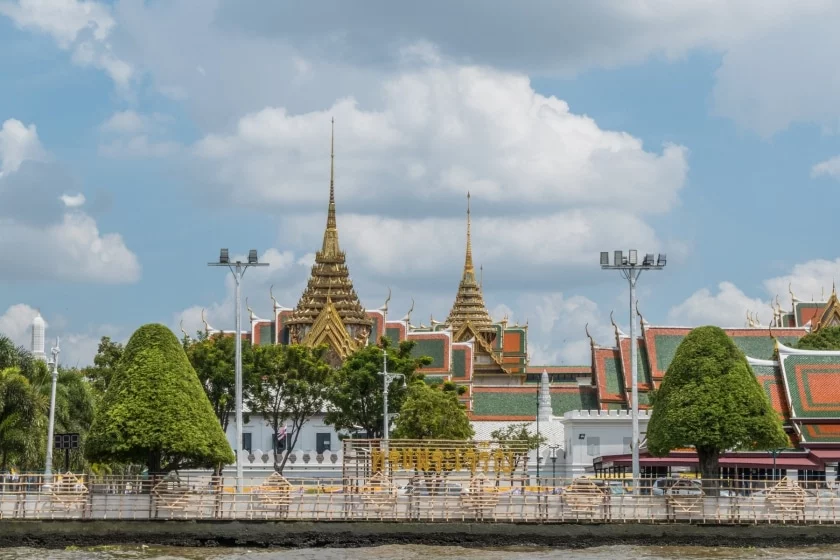 grand palace from chao phraya bangkok