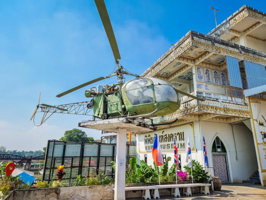 helicopter at jeath war museum kanchanaburi