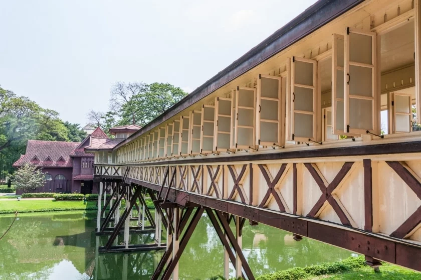 wooden walkway palace sanam chan nakhon pathom