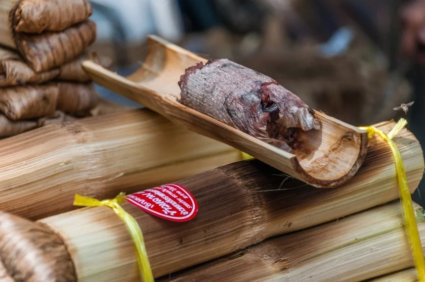 sticky rice cooked in bamboo nakhon pathom
