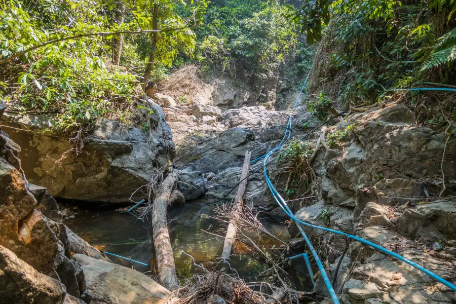 blue pipes waterfall kai bae ko chang - thailand