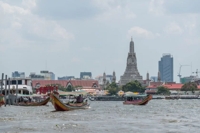 wat arun from chao phraya bangkok