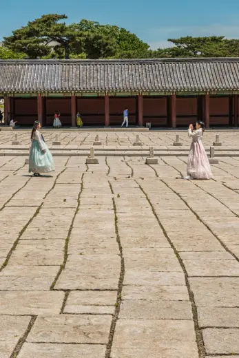 paved alley courtyard injeongjeon changdeokgung palace seoul