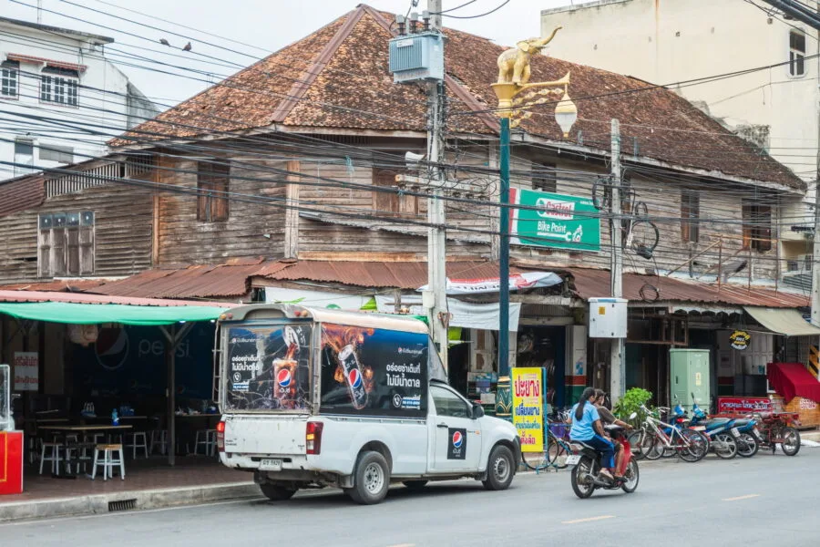wooden building - uthai thani city