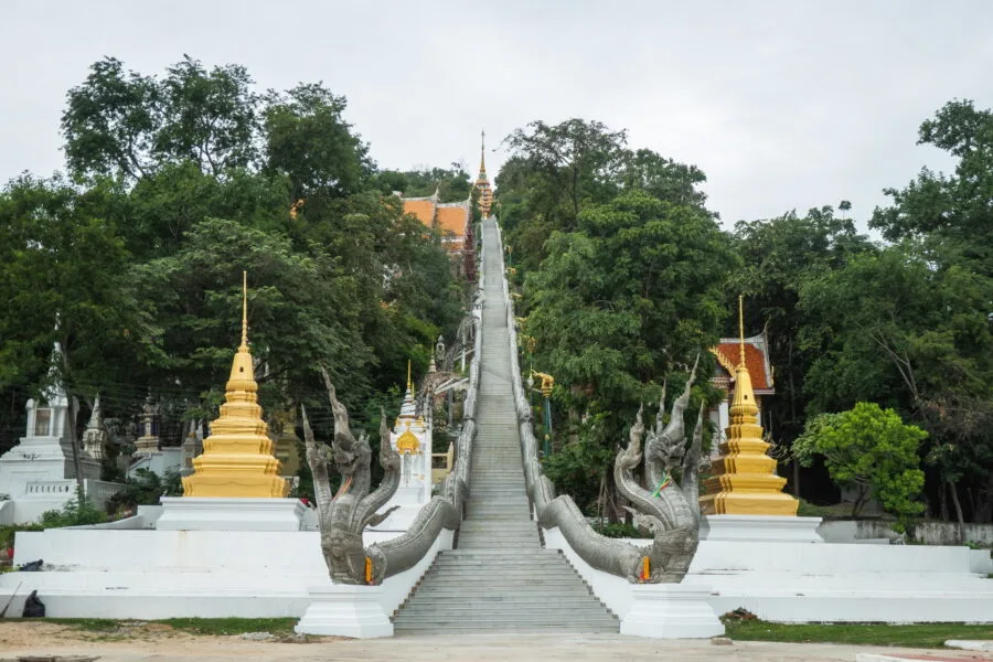 staircase leading to Wat Sangkat Rattana Khiri - Uthai Thani
