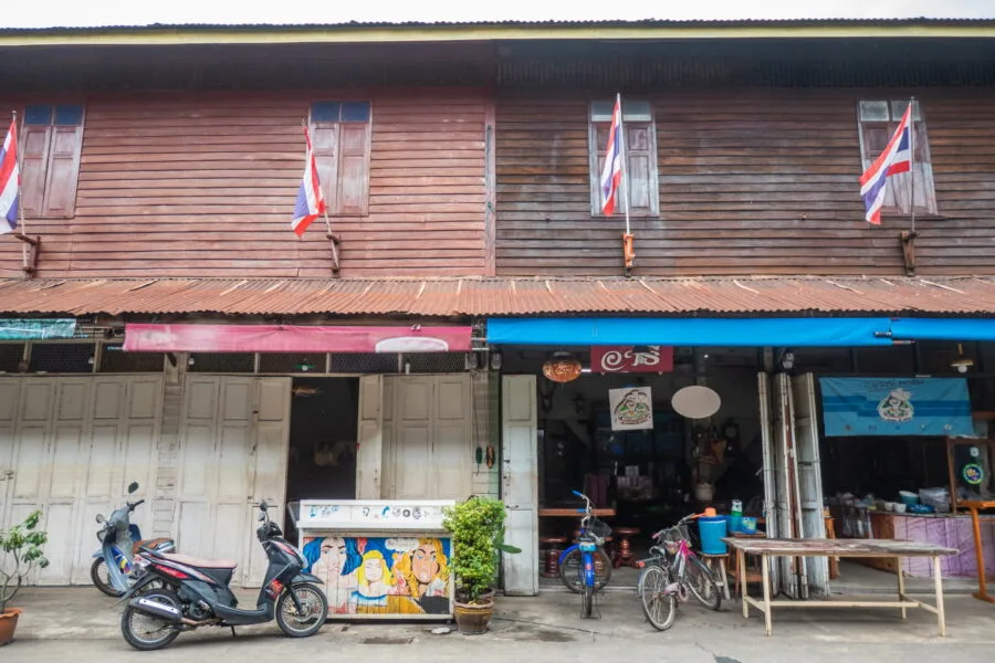 wooden facades city uthai thani