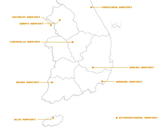 liste aeroports internationaux coree du sud