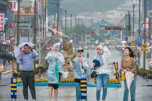 temps pluvieux et vent busan - climat coree du sud