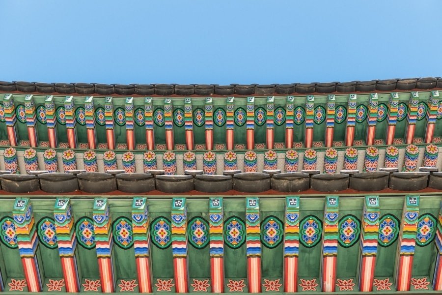 toit coloré salle trône gyeongbokgung seoul