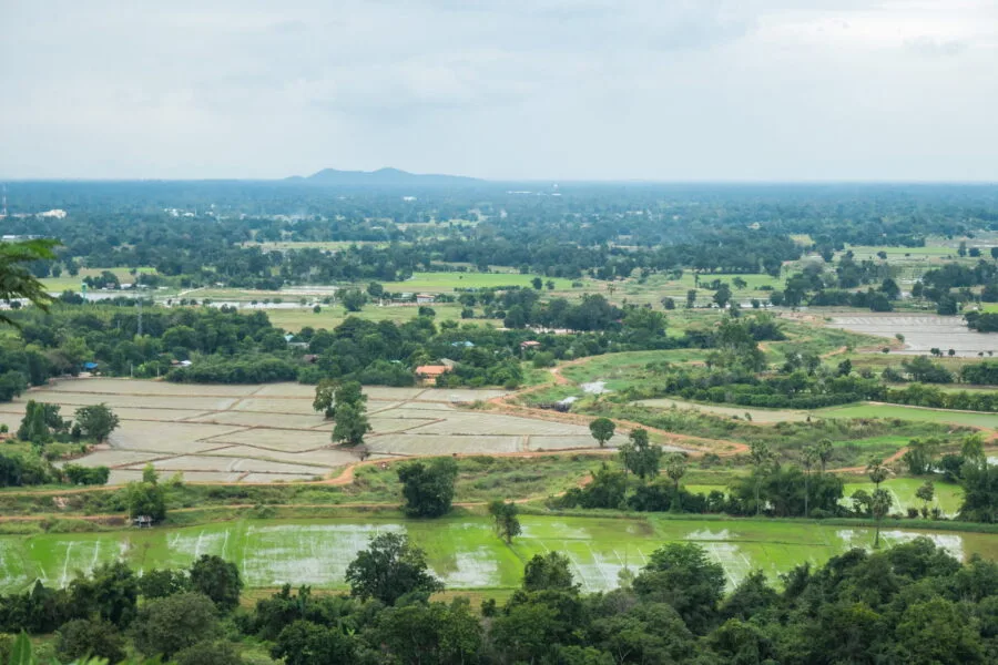 countryside view behind Wat Sangkat Rattana Khiri - Uthai Thani