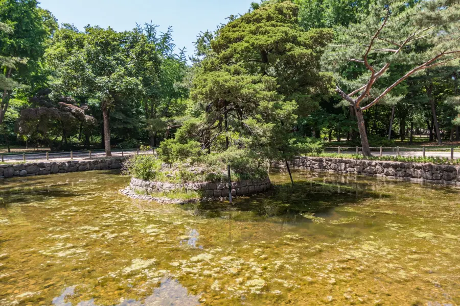 pool at jongmyo shrine - seoul