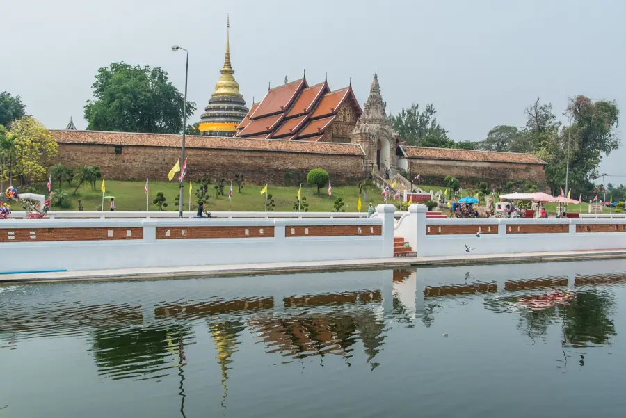 view of wat phra that lampang luang basin - thailand