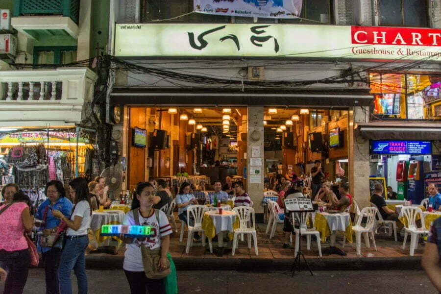 bar restaurant khao san road evening