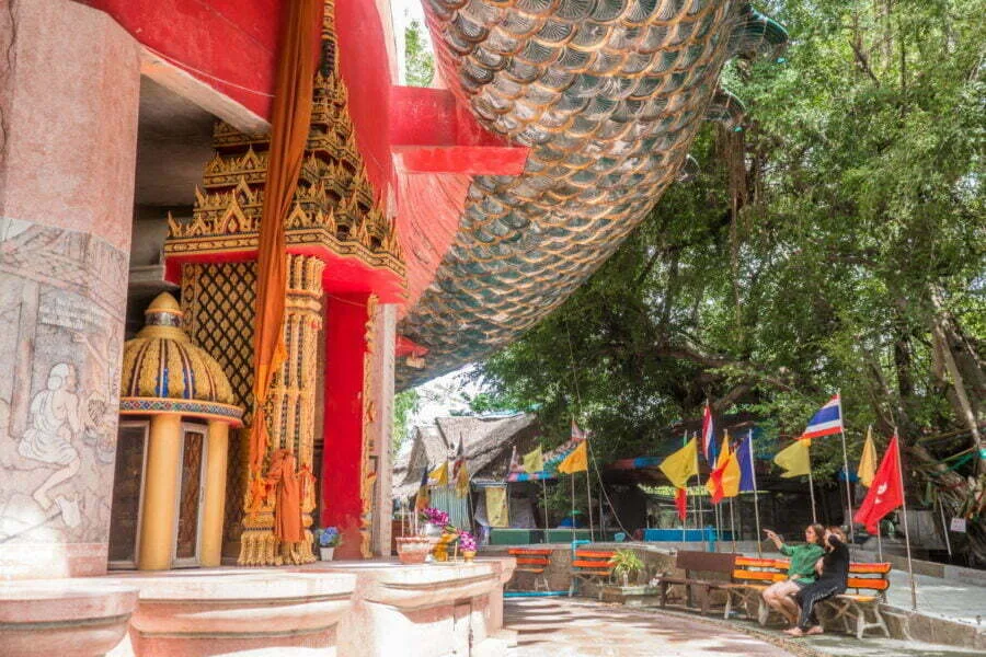at the foot of Wat Samphran tower - dragon temple - nakhon pathom