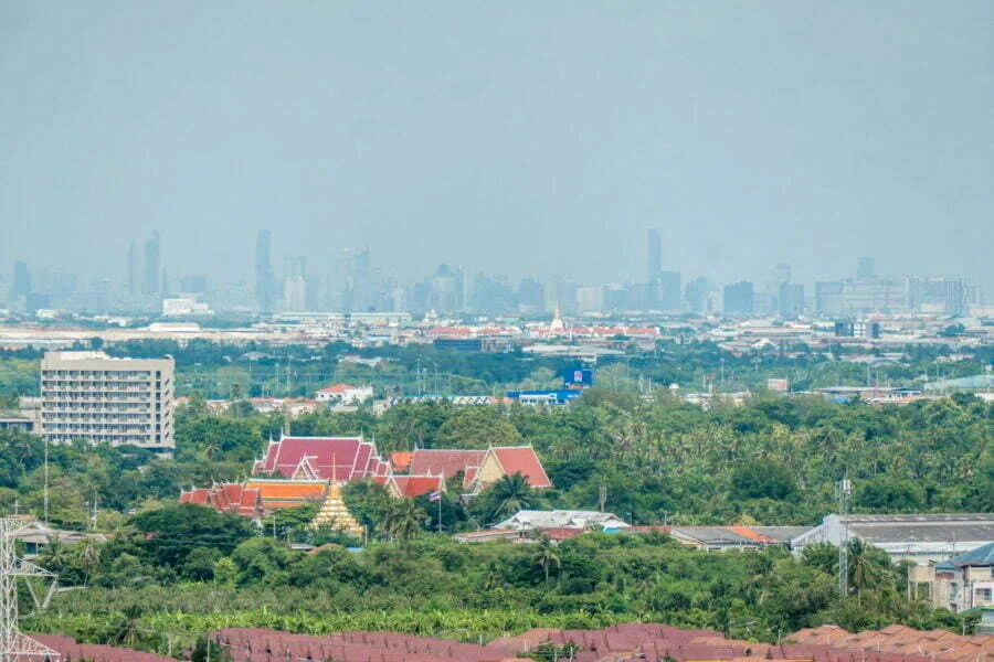 view of Bangkok from Wat Samphran - dragon temple - nakhon pathom
