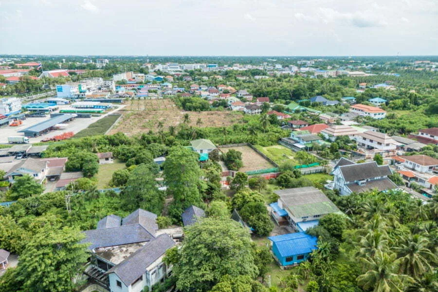 view of nakhon pathom at wat samphran - dragon temple