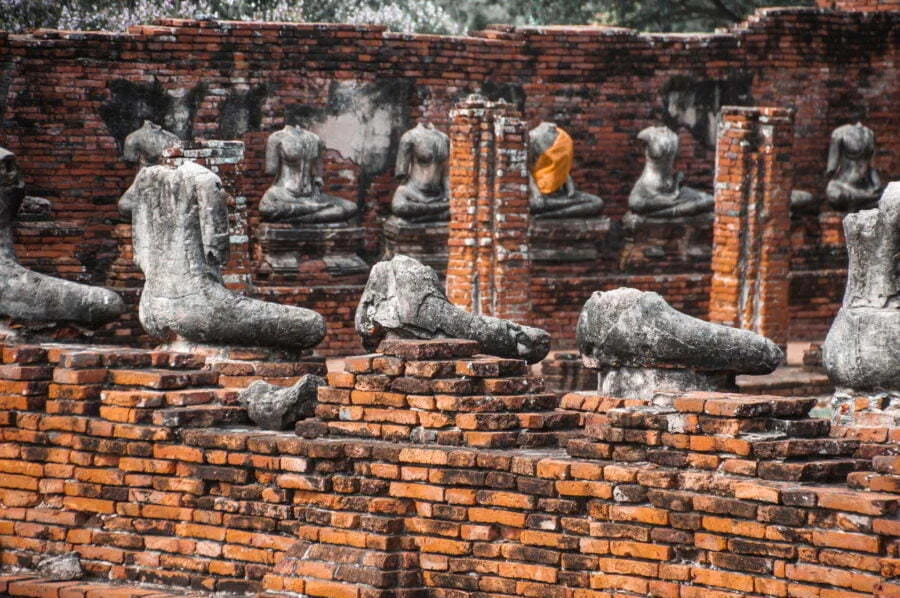 gallery statues buddhas wat chai watthanaram - ayutthaya