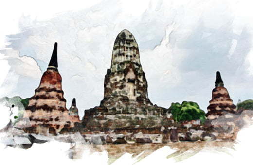 illustration prang wat ratchaburana ayutthaya thailande illustration prang wat ratchaburana ayutthaya thailande