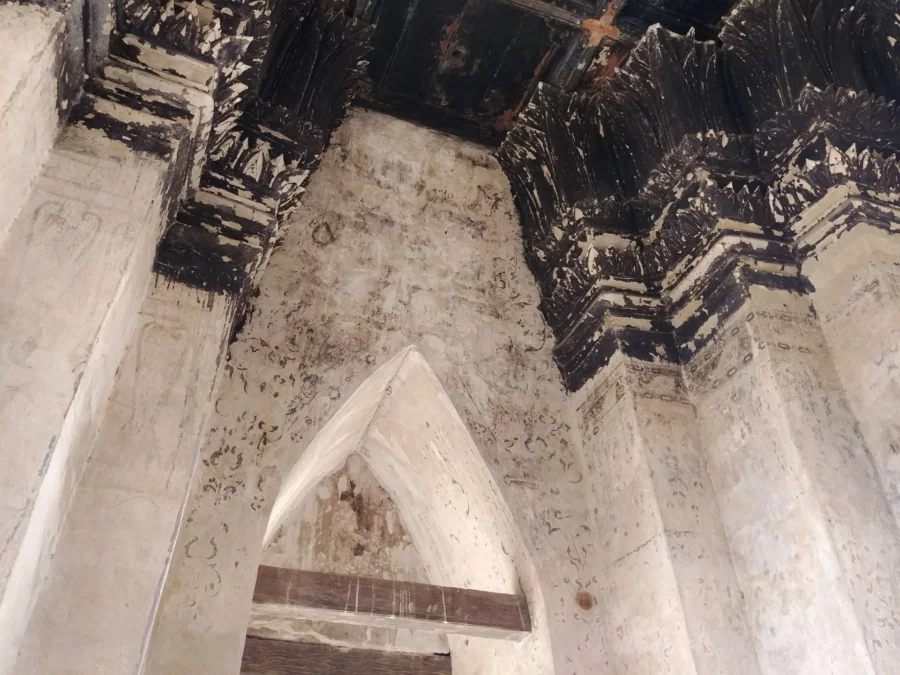interior small chapel wat chai watthanaram