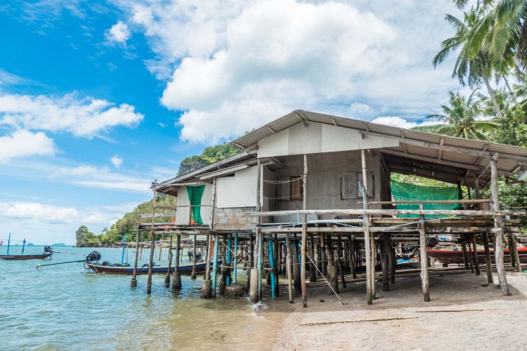 house on stilts village near dan sawi - chumphon
