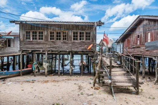houses in the fishing village of Dan Sawit - Chumphon