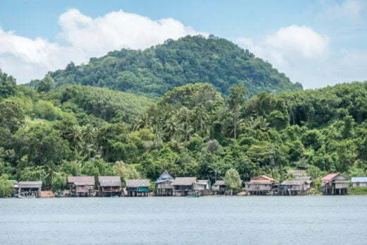 village view from other unnamed beach dan sawit district