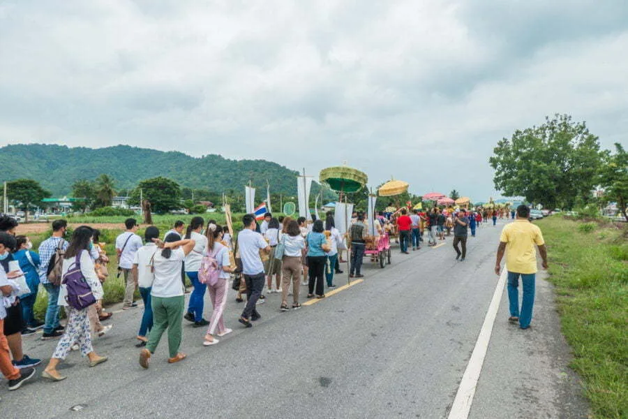 procession ceremony kathina kanchanaburi
