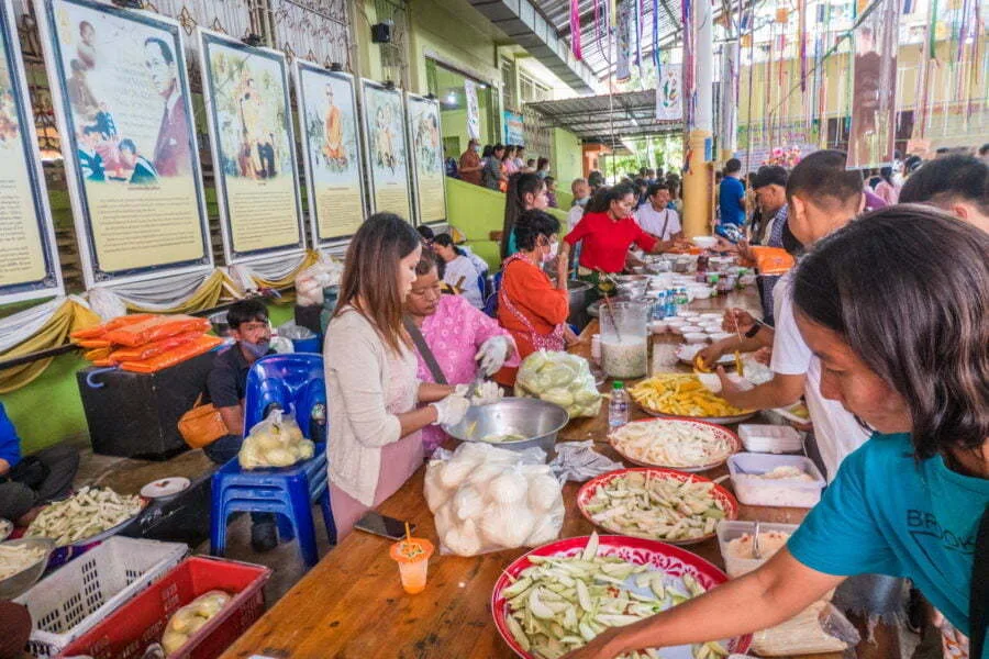 meal distribution ceremony kathina kanchanaburi
