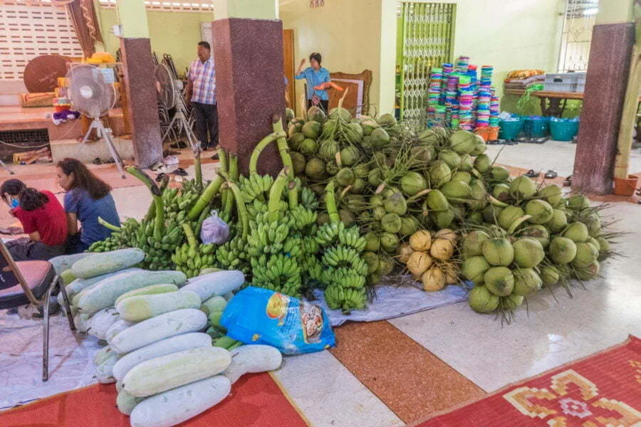 fruit donations ceremony kathina kanchanaburi
