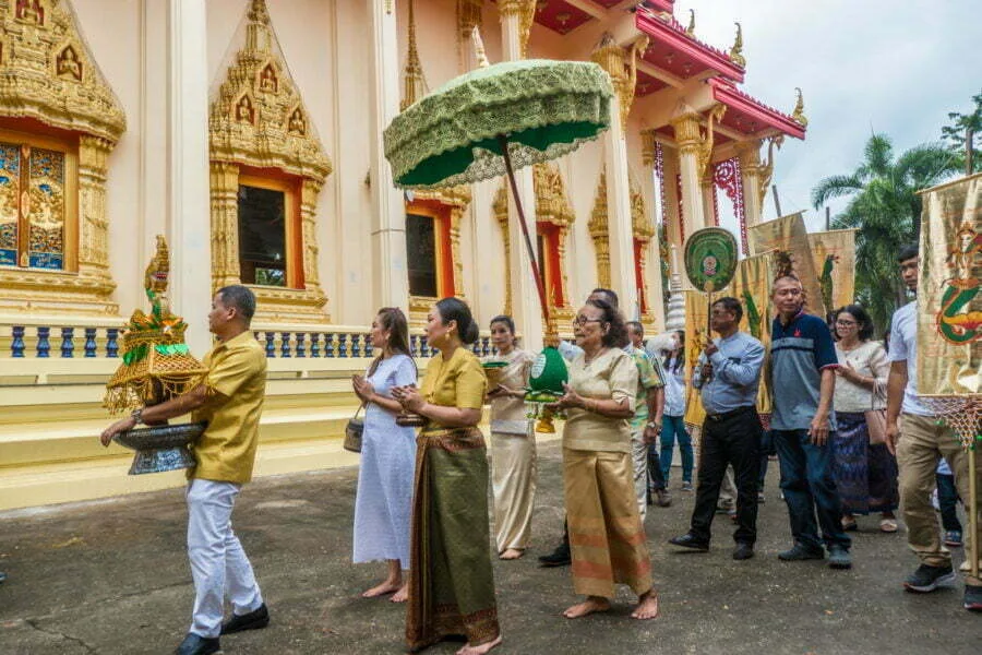 following procession ceremony kathina kanchanaburi