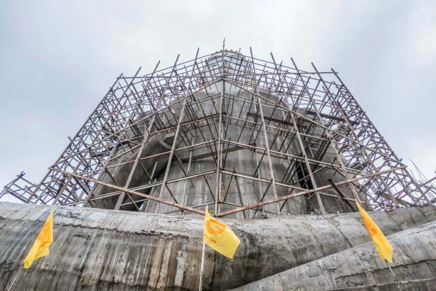 construction in progress Buddha Wat Tham Khao Laem kanchanaburi