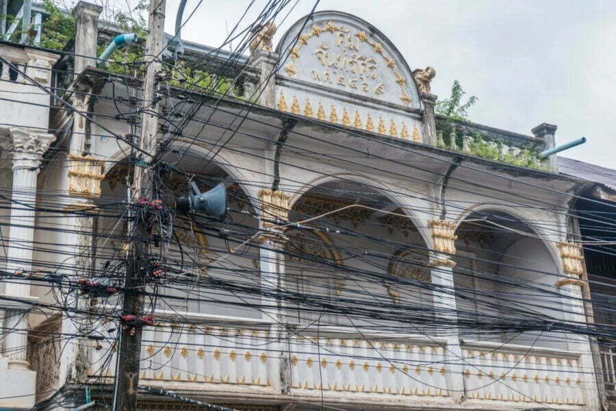 old house facade old town kanchanaburi
