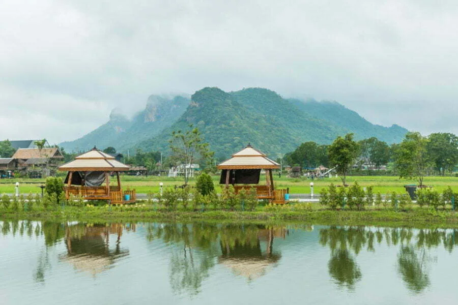 landscape cafes around wat tham suea kanchanaburi