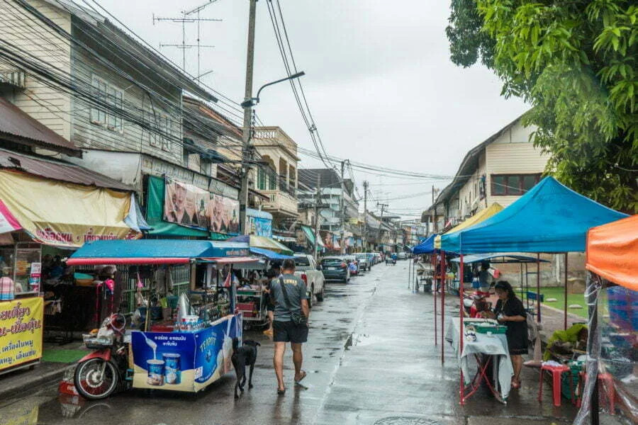small market weekend walking street kanchanaburi