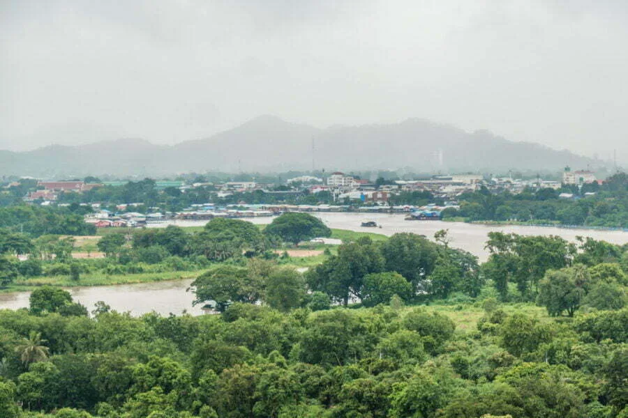 River Kwai seen from Wat Tham Khao Laem Kanchanaburi