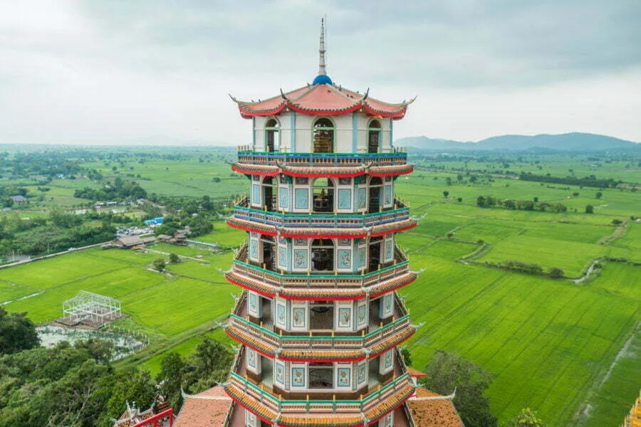 chinese temple tower adjoining wat tham suea kanchanaburi