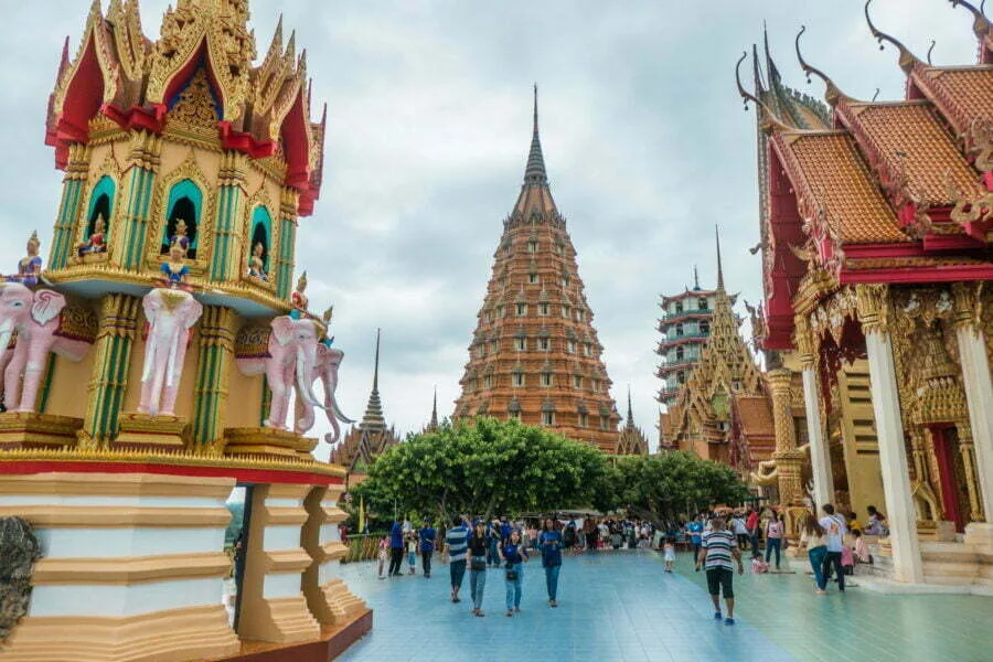 overall view of wat tham suea kanchanaburi