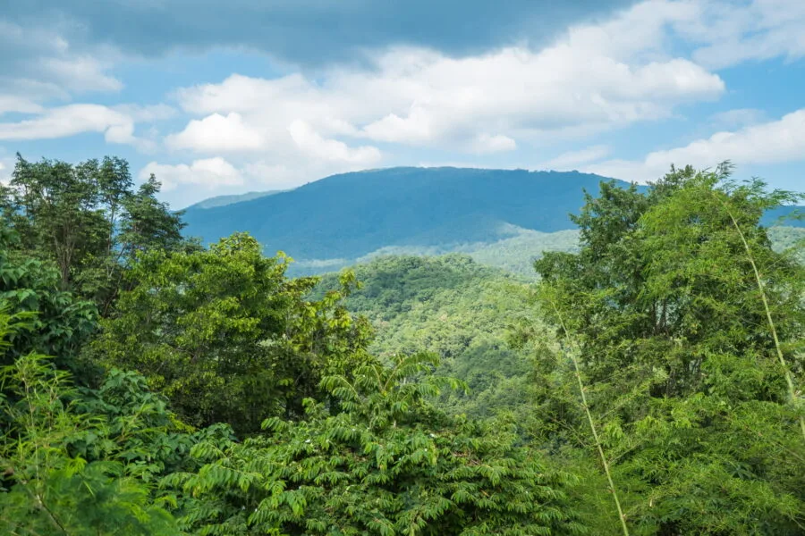 doi suthep mountain view from Wat Phra That Si Mueang Pong