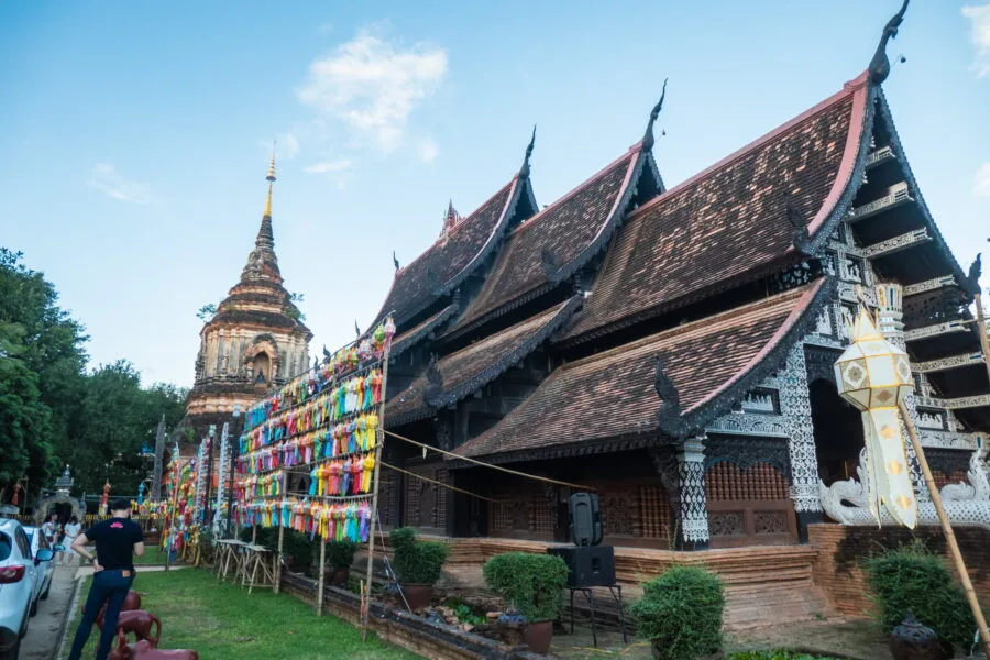 chedi and viharn wat lok mali - chiang mai