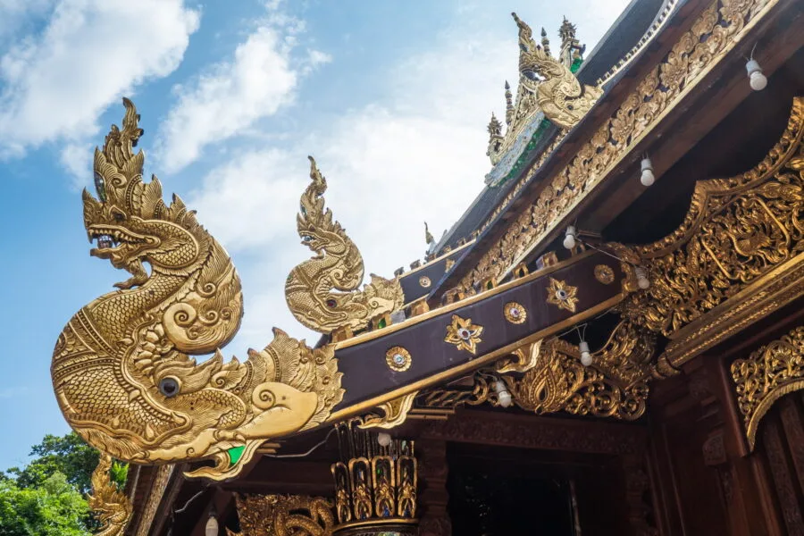 roof detail wat ram poeng - chiang mai