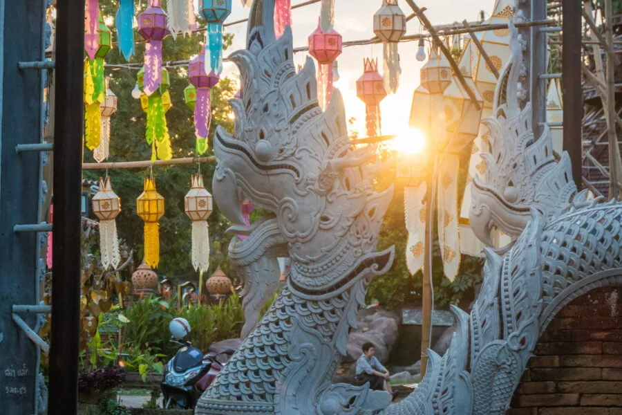 naga staircase - wat lok mali - chiang mai